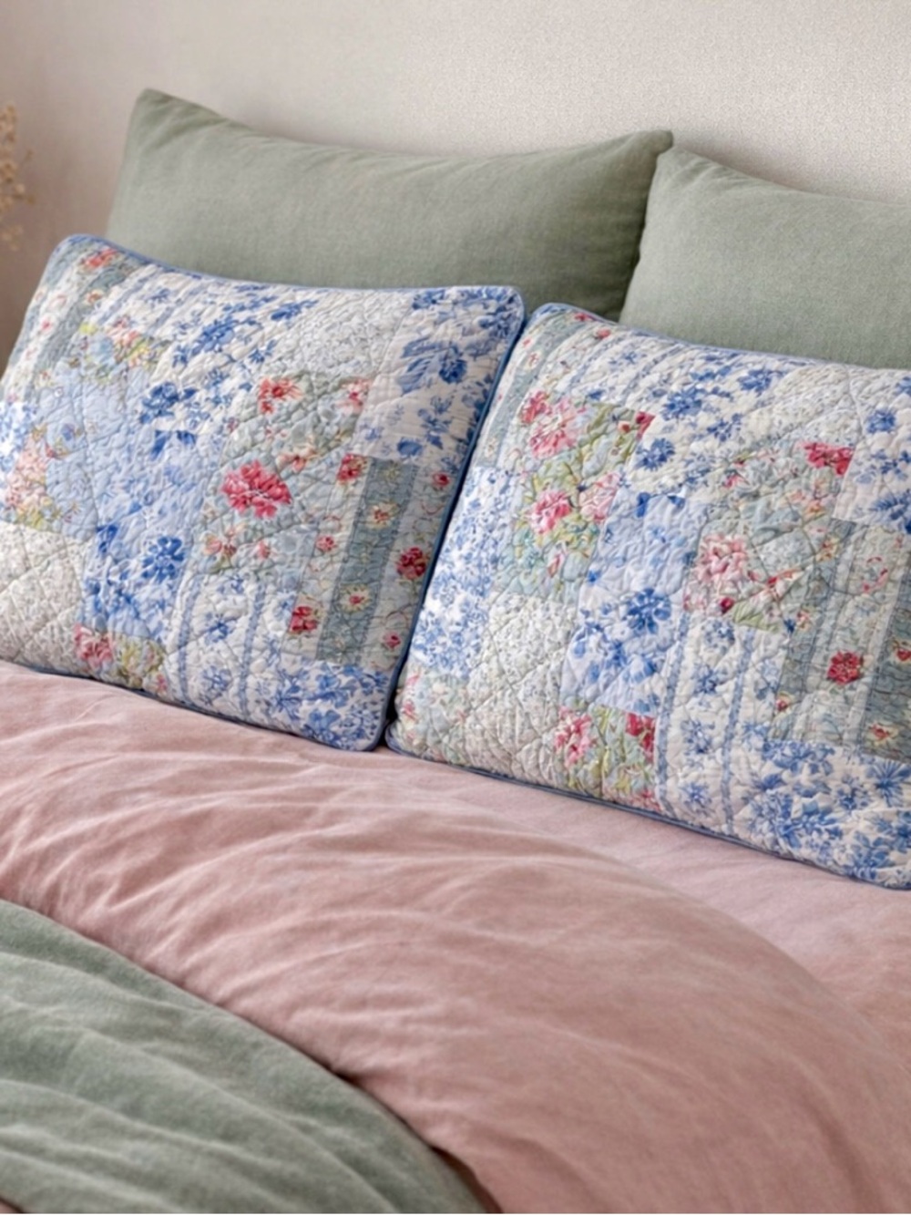 Bloomingdale’s Floral Patchwork Quilted Pillow Covers
